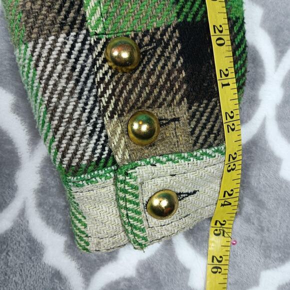 Me Jane Peacoat Jacket Womens Medium Belted Double Breasted Wool Blend Plaid - Picture 9 of 12